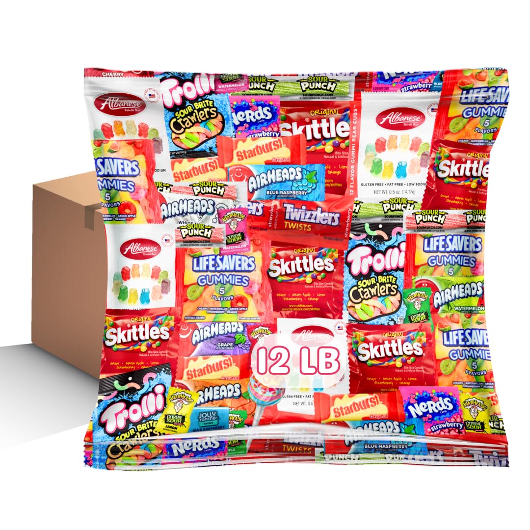 Assorted Candy Variety Pack - Individually Wrapped Party Candy Assortment (192oz) - Perfect for Birthday Parties, Halloween, Christmas & Office Treats