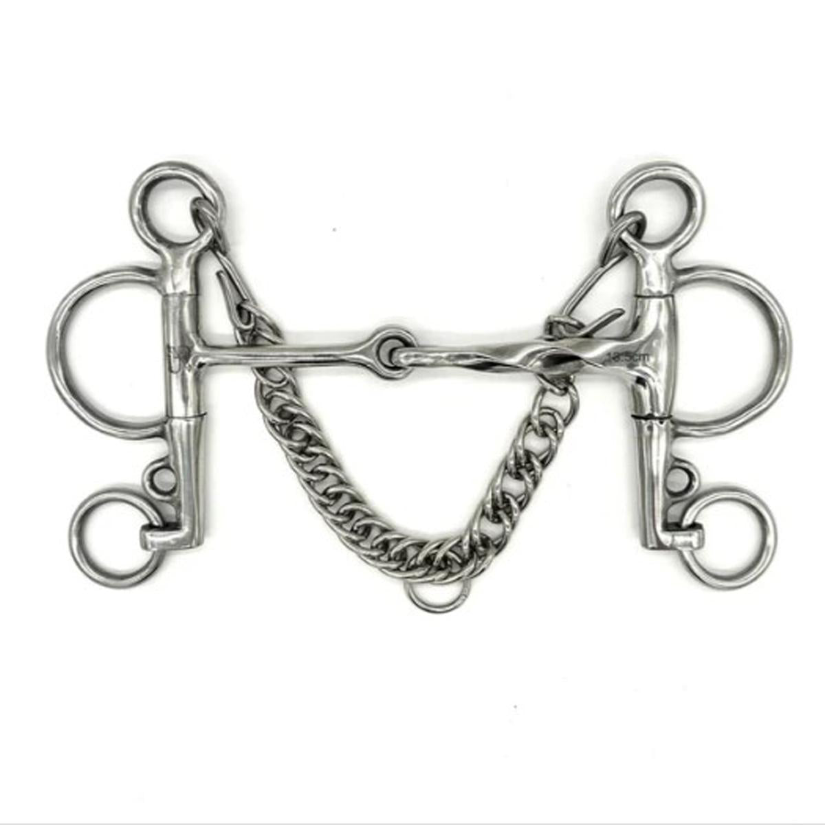 AJR Half Straight Bar Half Twist Pelham Bit - English Horse Riding Bit for Dressage & Jumping - Perfect for Training & Show Competitions