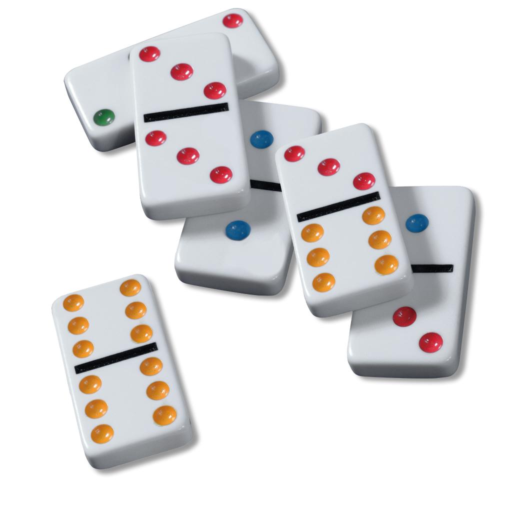 Premium Double 6 Color Dominoes Set - Classic Wooden Domino Tiles for Family Game Night, Math Learning & Party Entertainment (28-Piece Set)