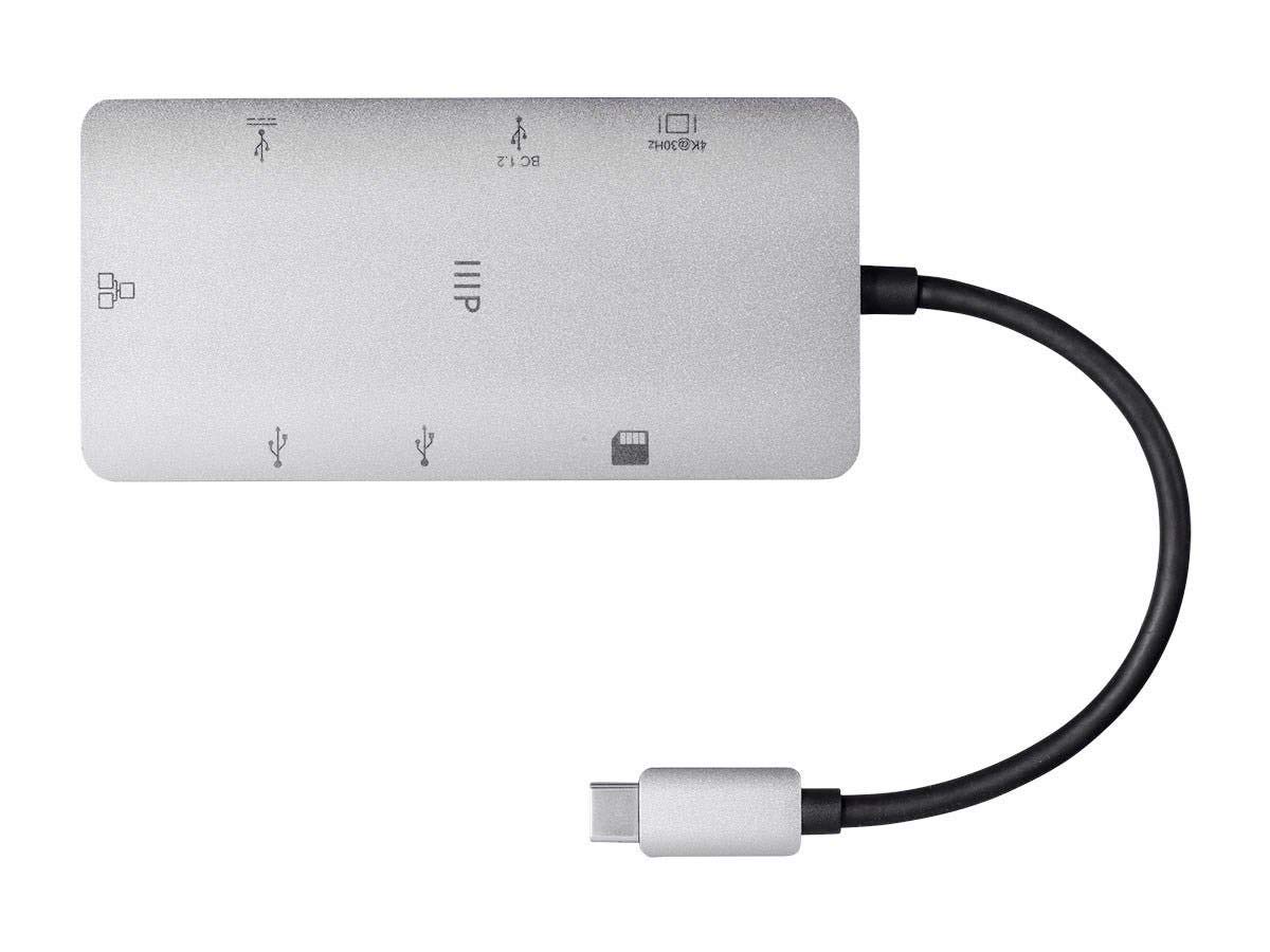 Monoprice USB-C to HDMI Adapter with Gigabit Ethernet, 3-Port USB 3.0 Hub, SD Card Reader & 100W Power Delivery - Multi-Port USB C Hub for MacBook Pro, Dell XPS, Surface Pro - Perfect for Home Office, Conference Room & Travel Use