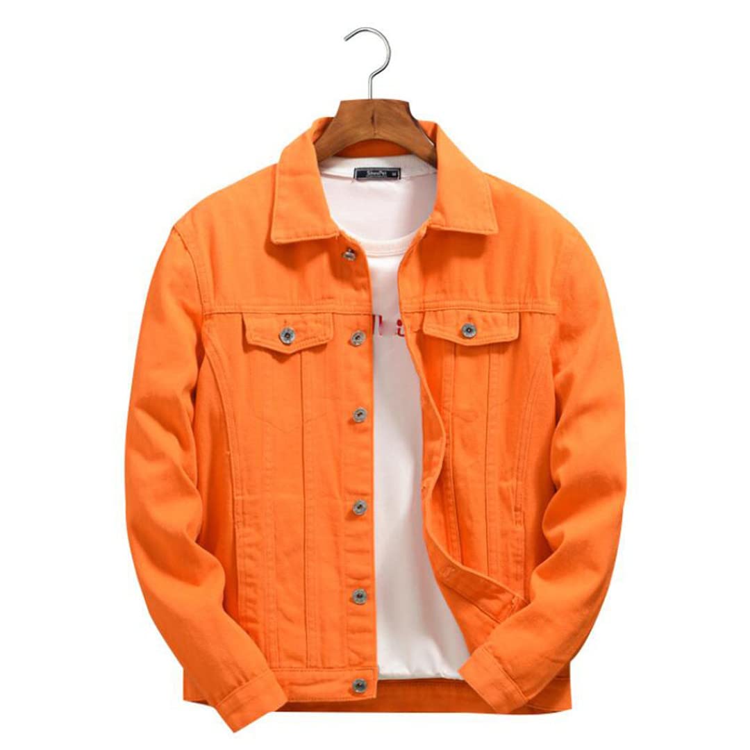 Men's Casual Denim Jacket - Loose Fit Cowboy Style Jean Coat for Spring & Autumn | Trendy Purple Outwear for Everyday Wear & Outdoor Activities