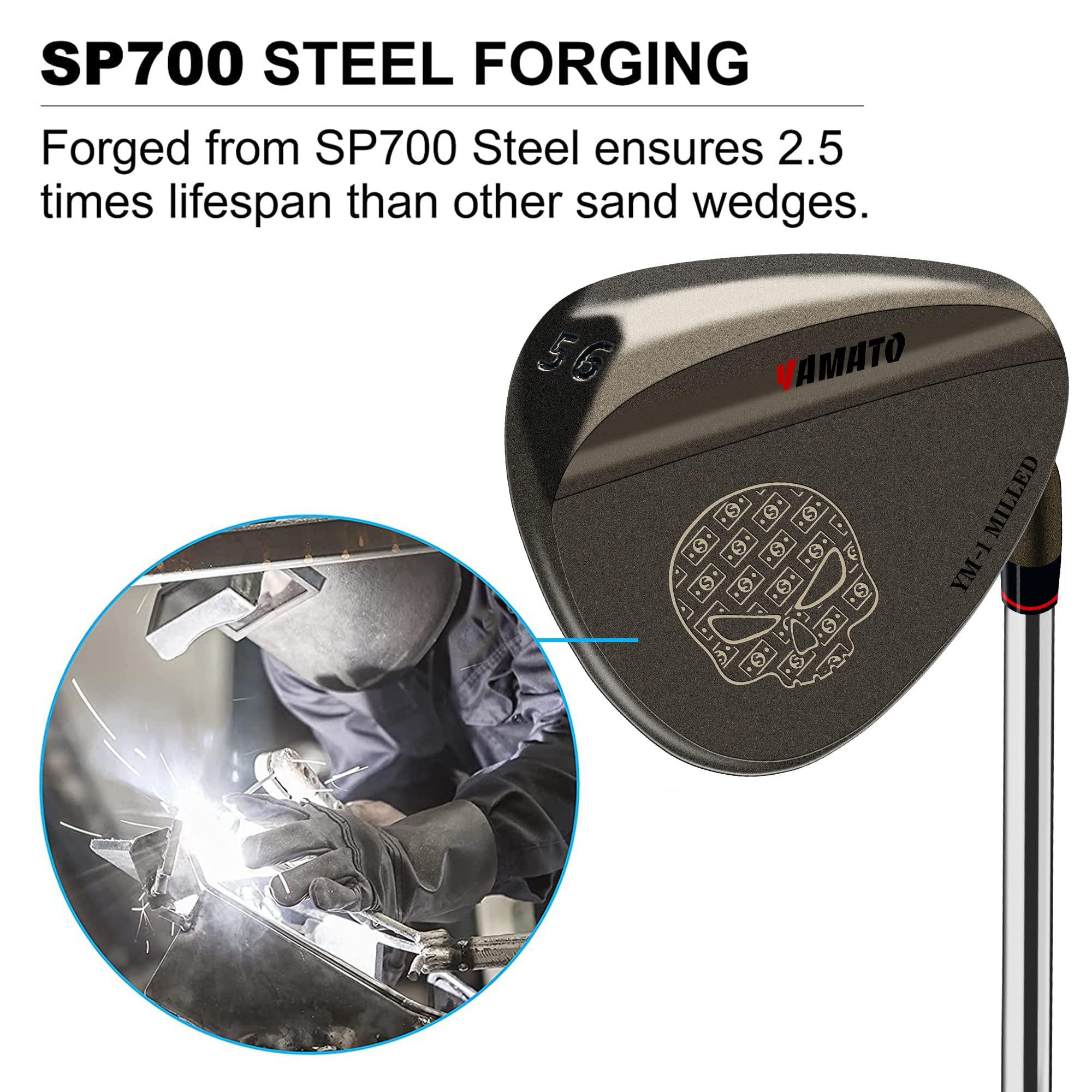 Premium Yamato Golf Wedge Set - 50/52/54/56/58/60 Degree Gap, Sand & Lob Wedges for Men & Women - Milled Face for Maximum Spin Control - Perfect for Short Game Practice, Bunker Shots & Approach Play