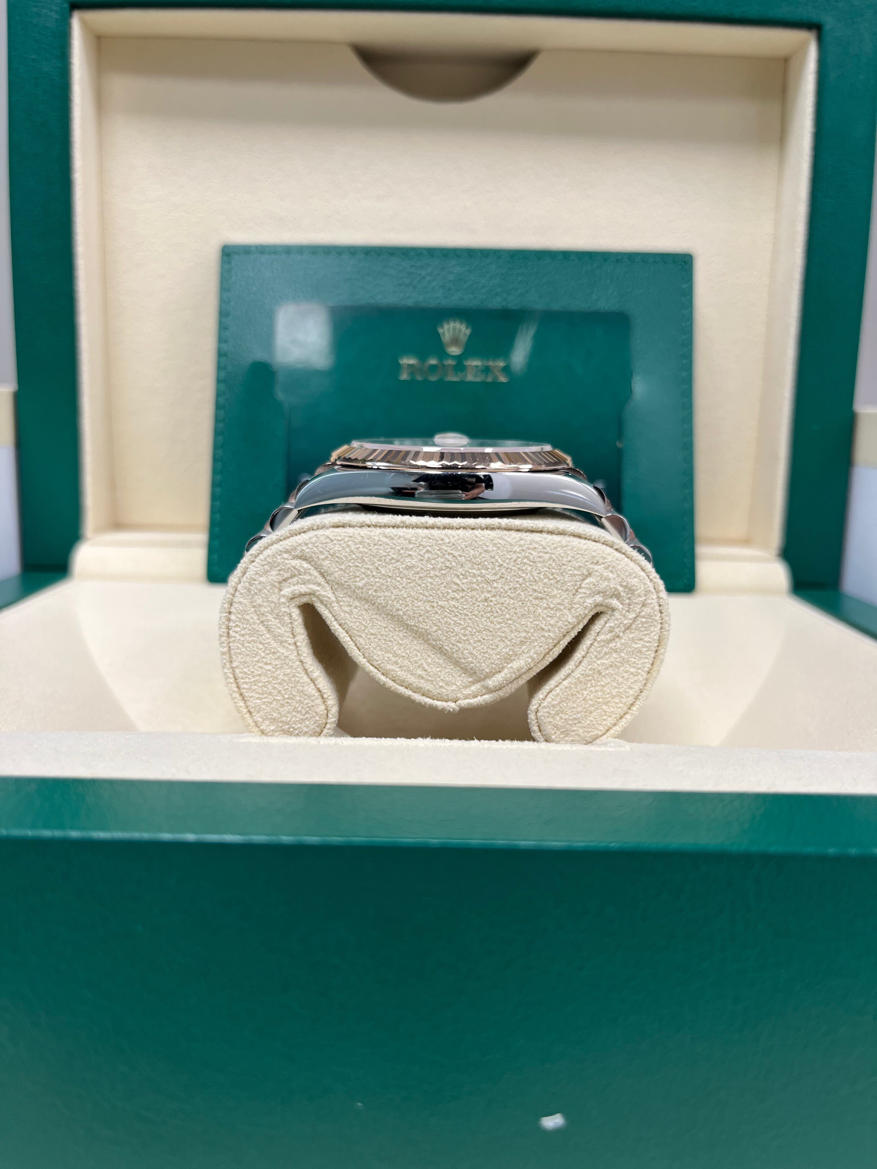 Rolex Datejust 41 Two Tone Watch - Stainless Steel & Rose Gold, Mother of Pearl Diamond Dial, Fluted Bezel, Jubilee Bracelet (Ref#126331) | Luxury Dress Watch for Men, Perfect for Business, Weddings & Special Occasions