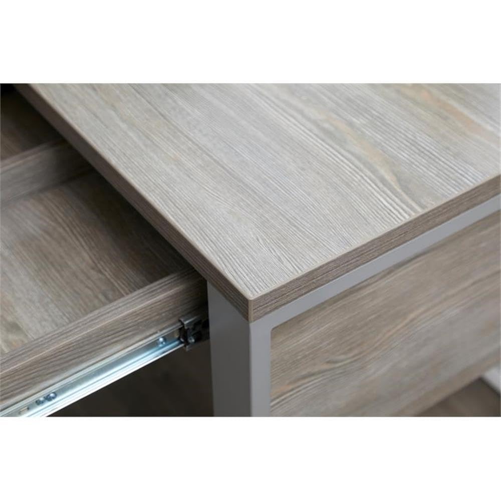 Modern Gray Rectangular Home Office Desk - Stylish & Functional Workspace Furniture for Small Spaces