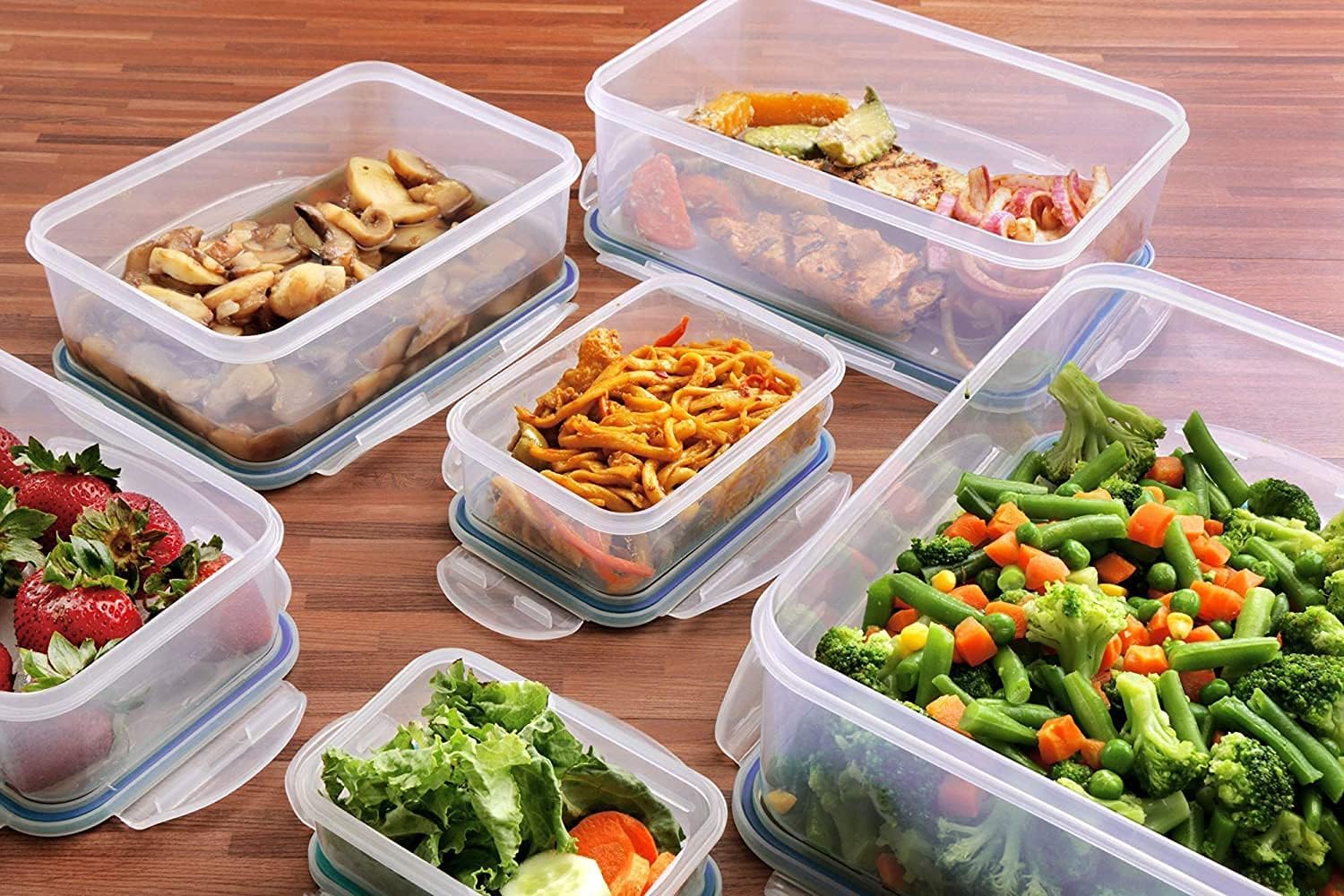 Utopia Kitchen Plastic Food Storage Containers with Airtight Lids - 144-Piece Set of Reusable, Leak-Proof BPA-Free Lunch Boxes & Meal Prep Containers (Blue) - Perfect for School, Office, Picnics & Leftovers
