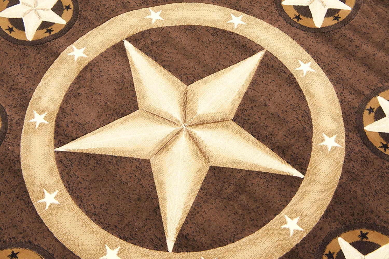 Texas Star Western Chocolate Brown Area Rug 7x7 Feet Round - Southwestern Decor for Living Room, Bedroom & Cowboy Themed Spaces