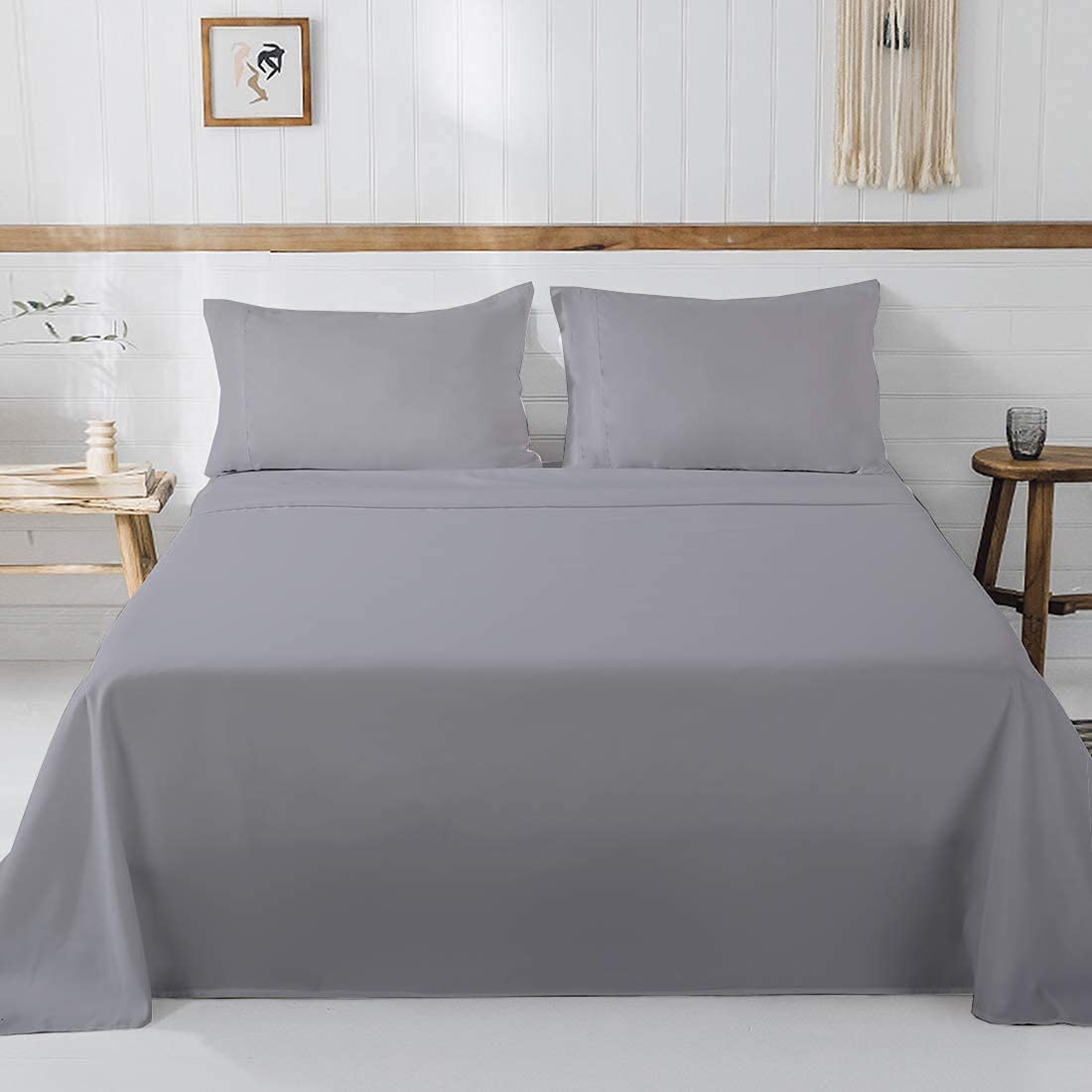 Premium Ultra-Soft Microfiber Twin XL Sheet Set - Deep Pocket College Dorm Bedding - Double Brushed Extra Long Sheets for Comfortable Sleep (Light Grey) - Perfect for Dorms, Guest Rooms & Small Spaces