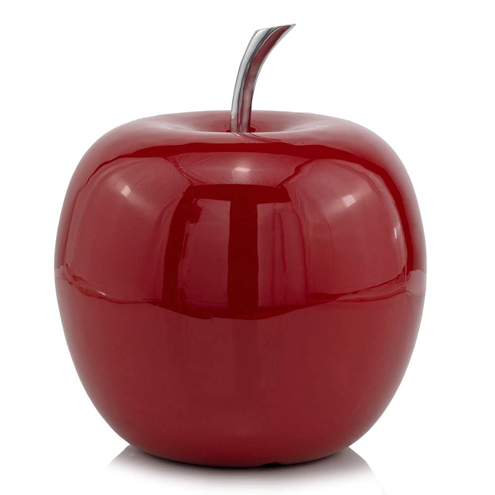 Premium Buffed Red Extra Large Apple Sculpture - Handcrafted Home Decor for Living Room, Office, or Garden | Unique Gift Idea for Housewarming & Holidays