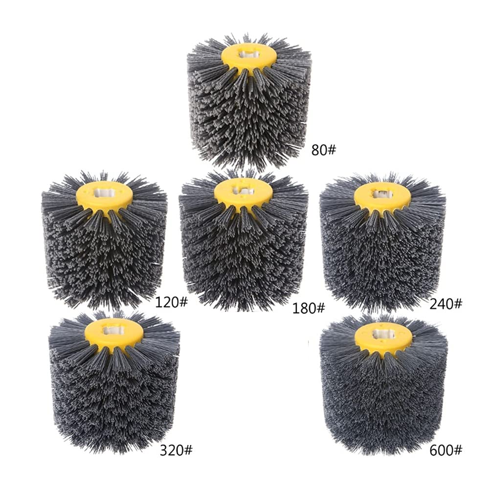 Nylon Abrasive Wire Drum Polishing Wheel - 80 Grit Electric Brush for Woodworking & Metalworking | Surface Grinding & Finishing Tool for DIY Projects & Professional Workshops