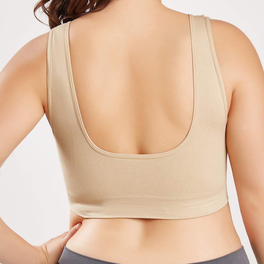 Women's Plus Size Sports Bras - Ultra Thin Full Coverage Yoga Bra for Fitness & Workouts (Beige, XXXXXL) | High Support Activewear for Running, Gym & Daily Wear