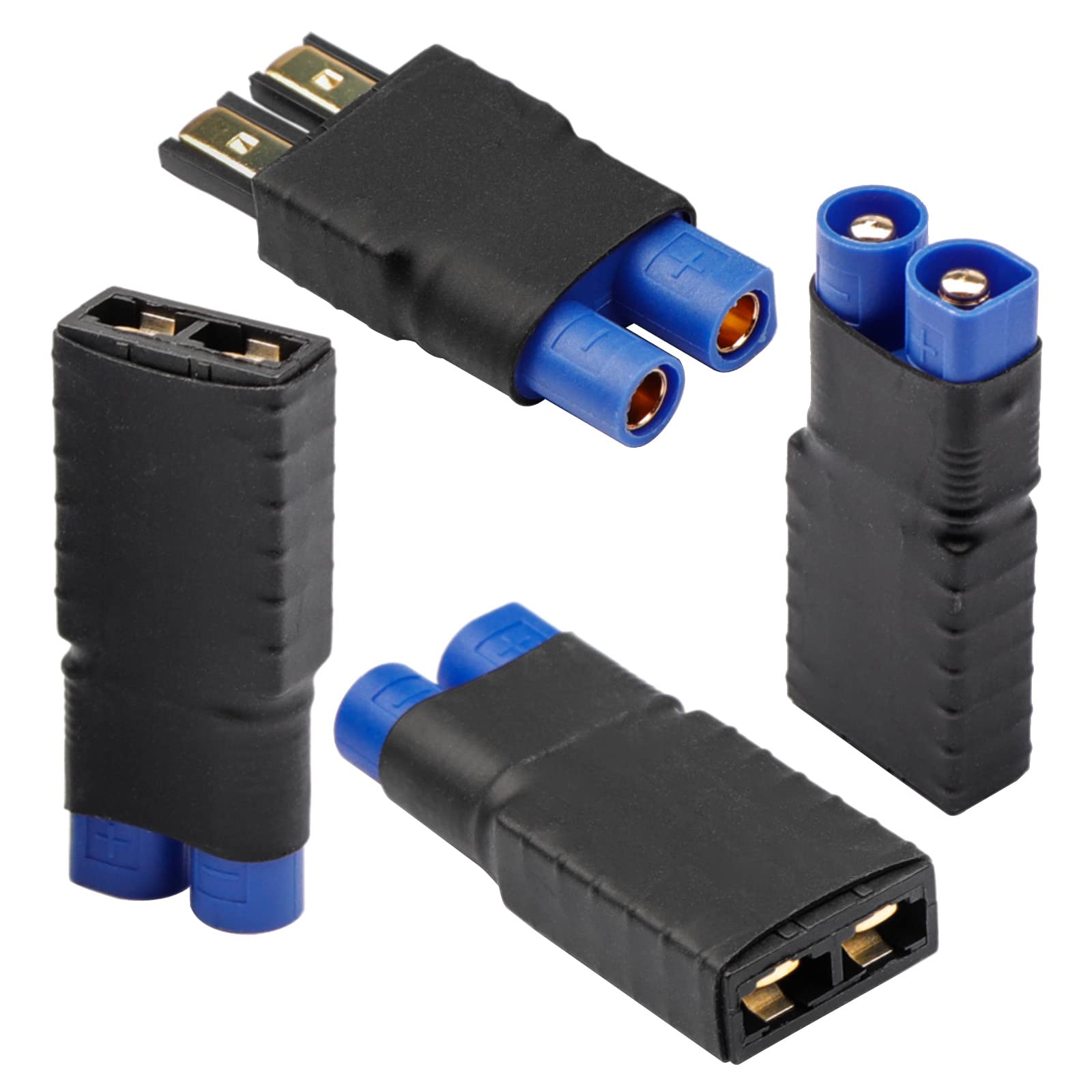 TRX to EC3 RC Battery Charger Adapter - 4-Pack Male Female Connector for Drone & RC Car Charging - Perfect for Hobbyists & DIY Enthusiasts