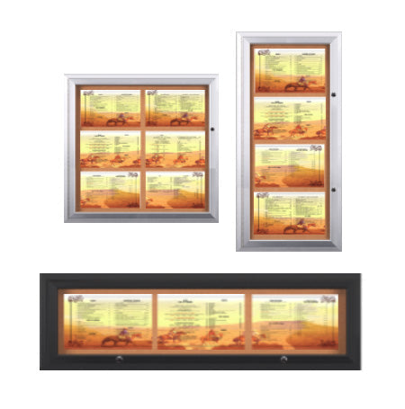Enclosed Indoor Menu Cases 8.5 x 14 Landscape - Clear Plastic Menu Holders for Restaurants, Cafes & Hotels - Durable Display Stands for Tabletop Menus, Wine Lists & Specials