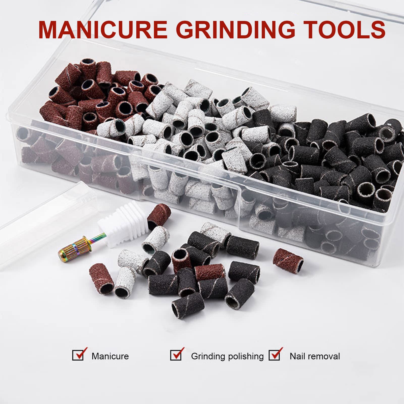 Professional Manicure Tool Set - 12PCS Garage Head Nail Polishing Rings & Wheels for Salon & Home Use | Perfect for DIY Nail Art, Pedicure, and Nail Care