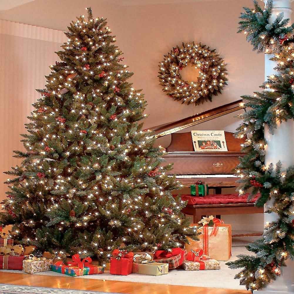 8' Shining Christmas Tree Backdrop - Holiday Photo Background for Parties