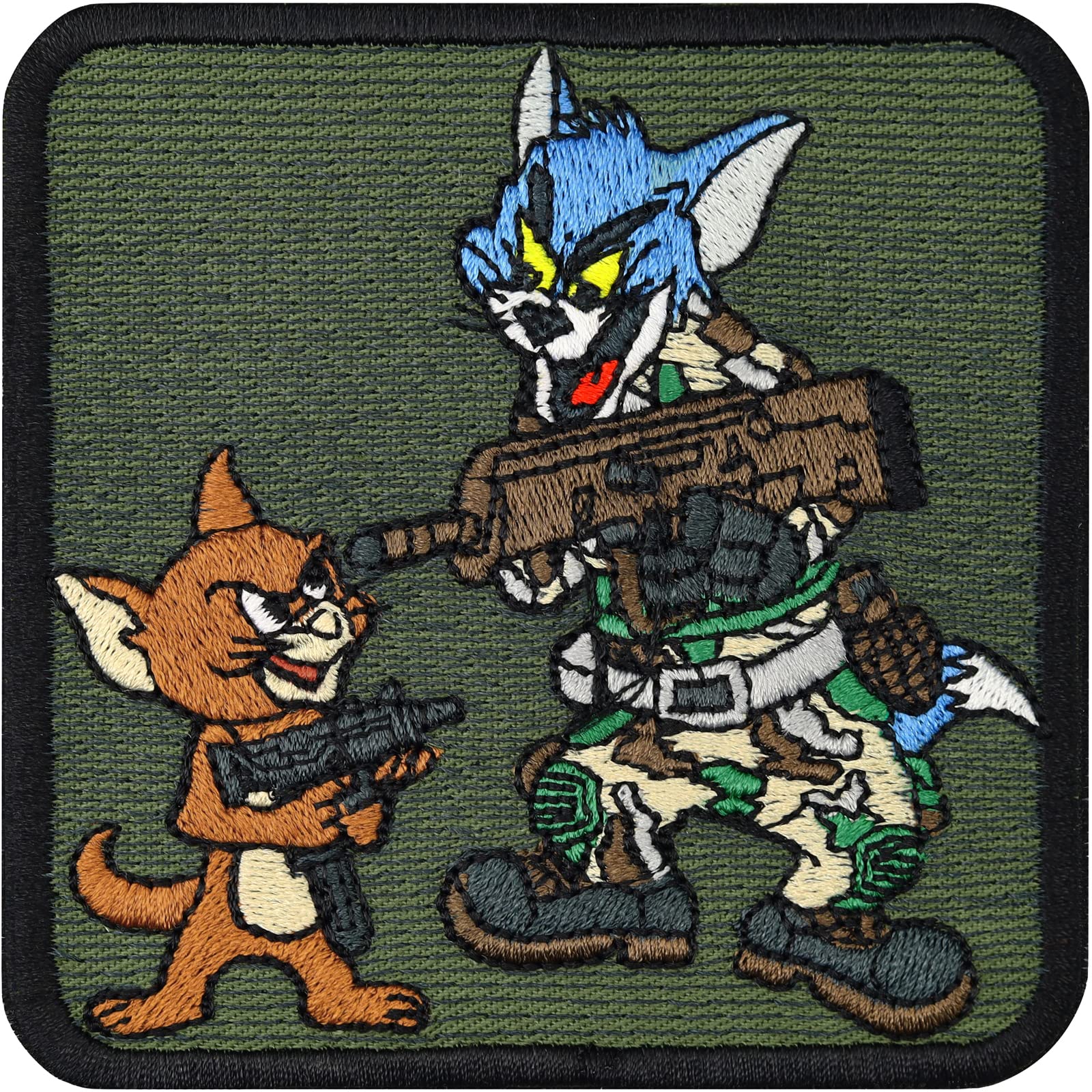 Military Morale Iron On Patch - Embroidered Fabric Applique for Clothing & Leather | Machine Gun (MG) Sticker & Sew-On Emblem | 3.35x3.35 Inch | Perfect for Tactical Gear, Police Uniforms, Biker Jackets & DIY Crafts