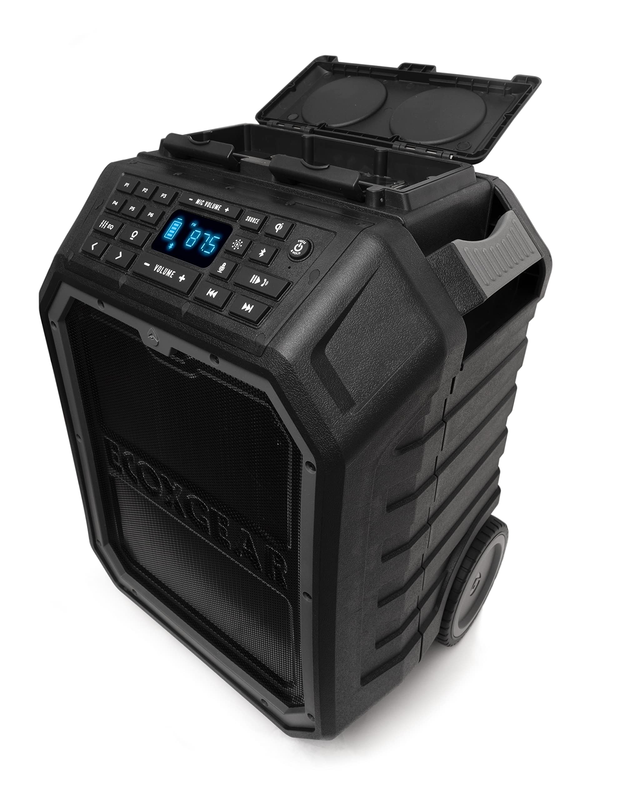 ECOXGEAR EcoBoulder Extreme Rugged Waterproof Floating Portable Bluetooth Speaker - 120W High Power, Built-in Party Lights & Dry Storage (Gray) - Perfect for Pool Parties, Beach Outings, Camping & Outdoor Adventures