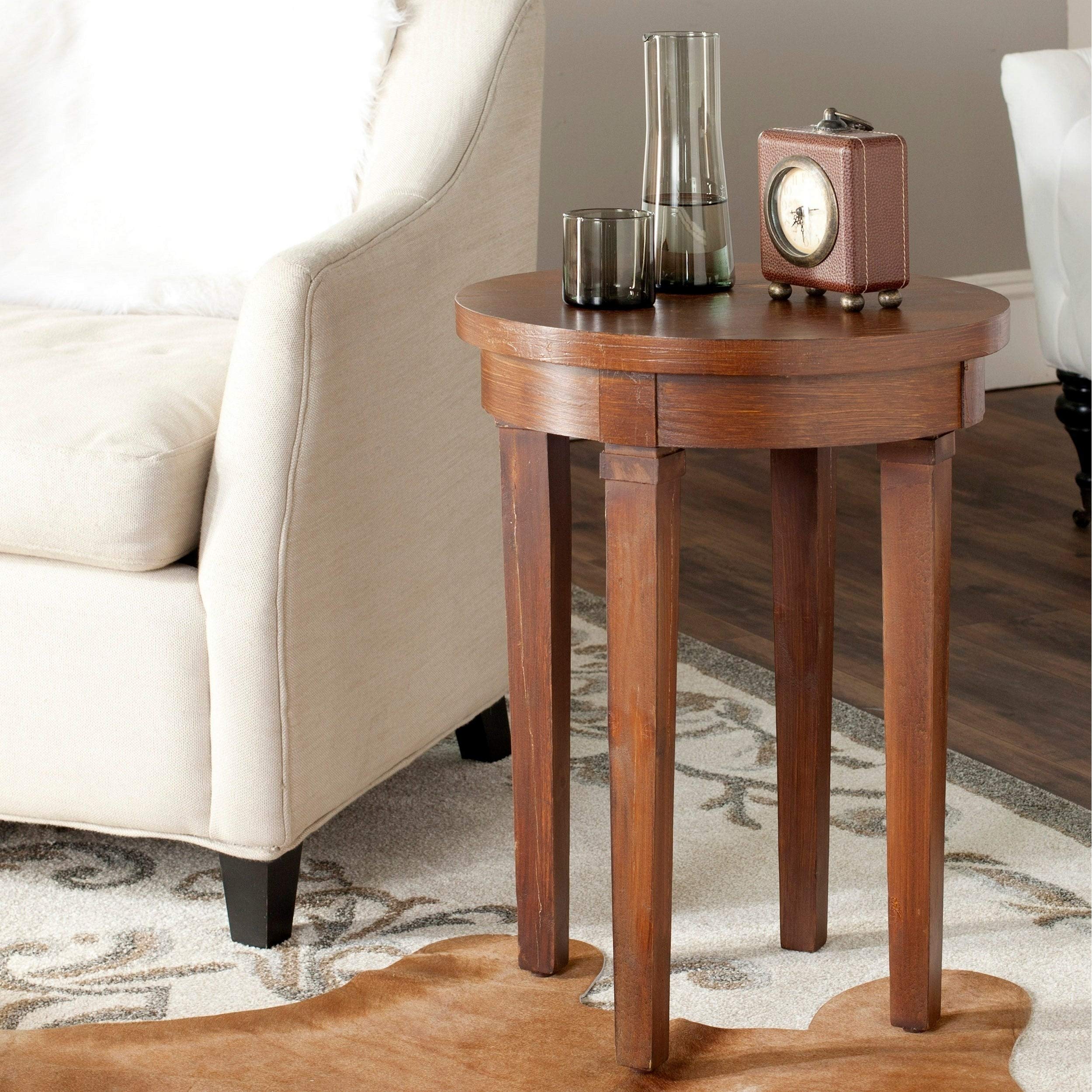 SAFAVIEH American Home Collection Kipp Brown End Table - Modern Side Table for Living Room, Bedroom & Office - Perfect for Holding Lamps, Books & Decor