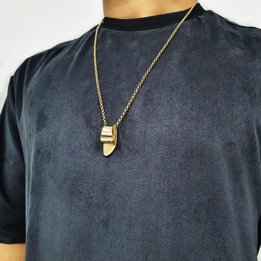 **Thumb Guitar Pick Necklace - Stainless Steel Guitar Pendant for Musicians & Music Lovers - Unique Gift for Guitarists, Perfect for Performances & Music Festivals**
