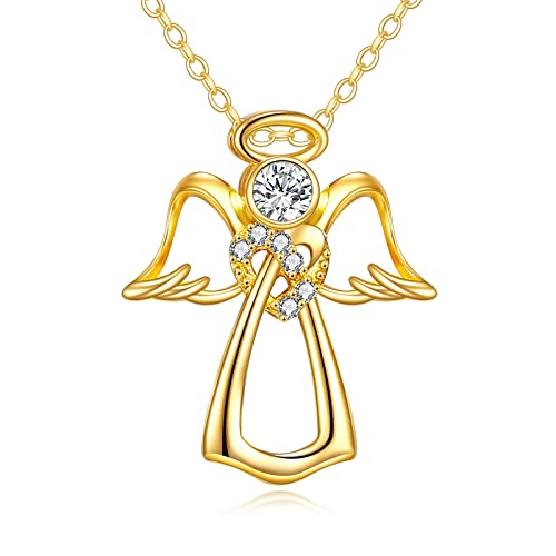 18K Yellow Gold Angel Necklace