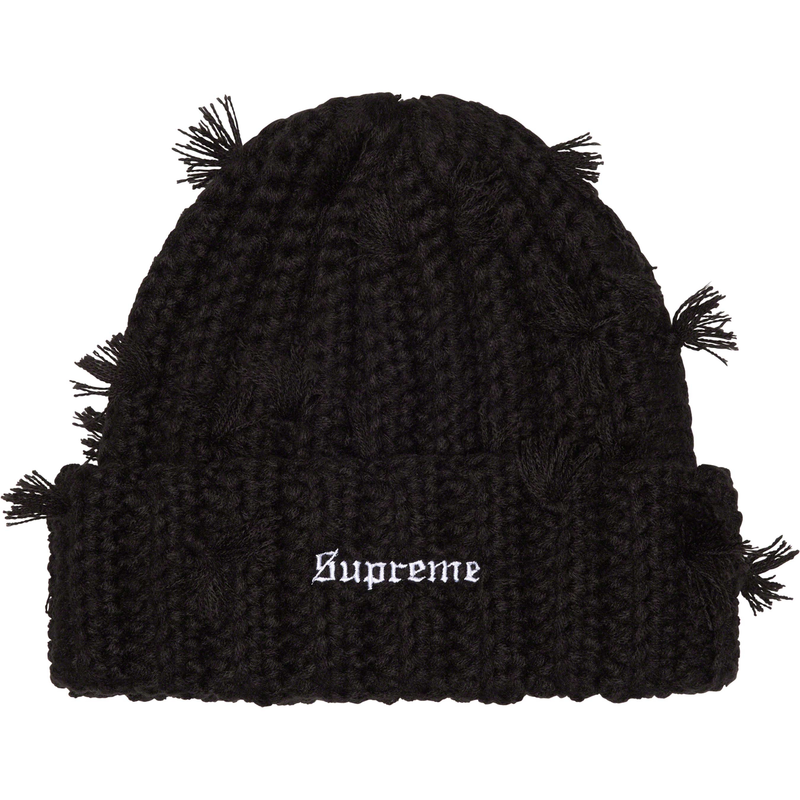 Supreme Hand Tied Beanie Black - Winter Warm Knit Hat for Men & Women - Perfect for Skiing, Snowboarding & Outdoor Activities