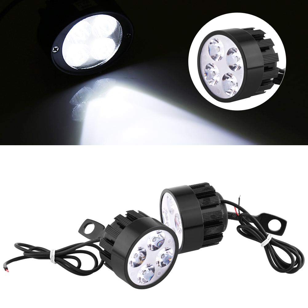Universal 12V LED Motorcycle Spotlights - 1 Pair Waterproof Driving Fog Lights for Bikes & Scooters | Auxiliary Headlights for Night Riding & Off-Road Adventures