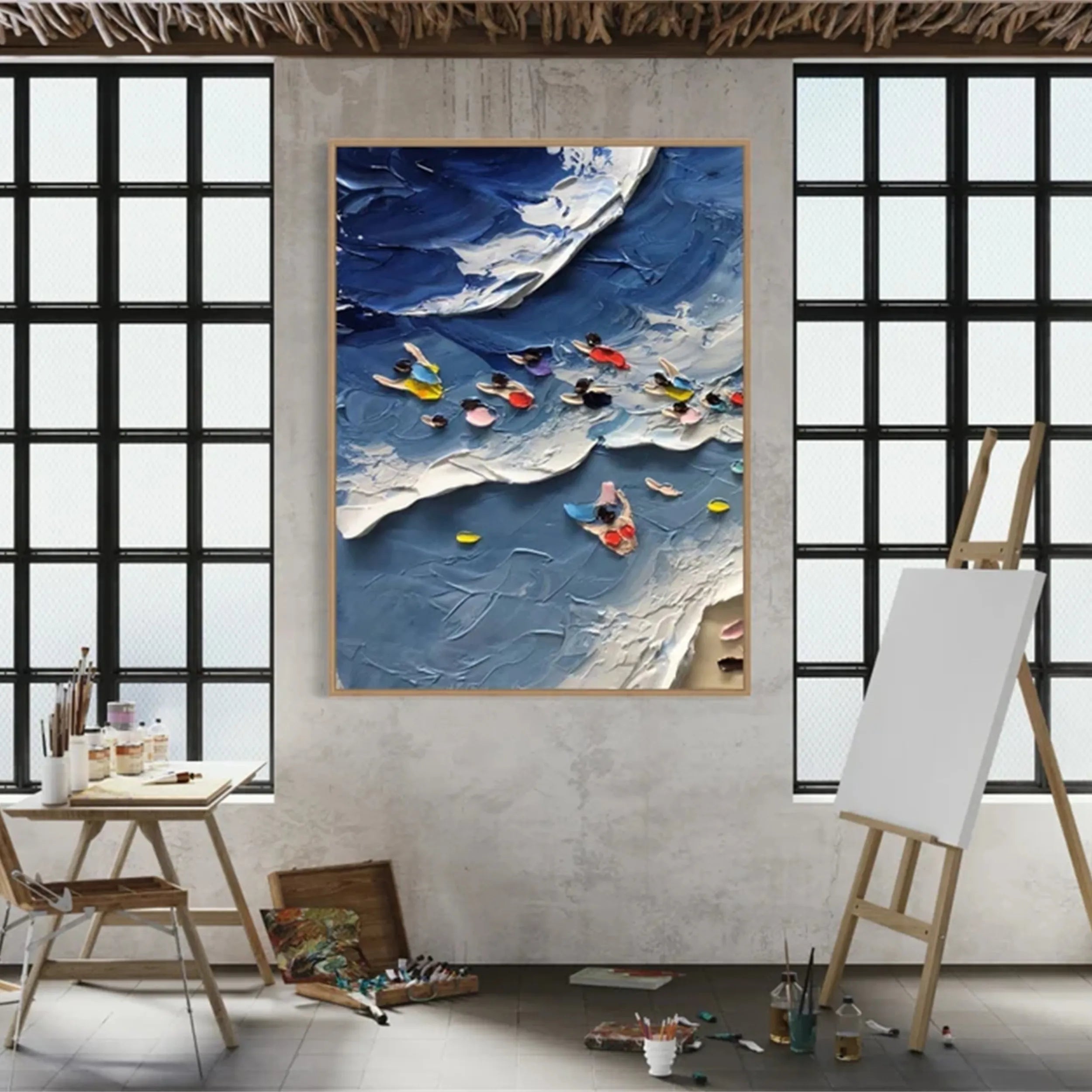 Seascape and Snowy Peak Landscape Painting #SP029 - Perfect for Home Decor, Office Wall Art, and Gift Ideas