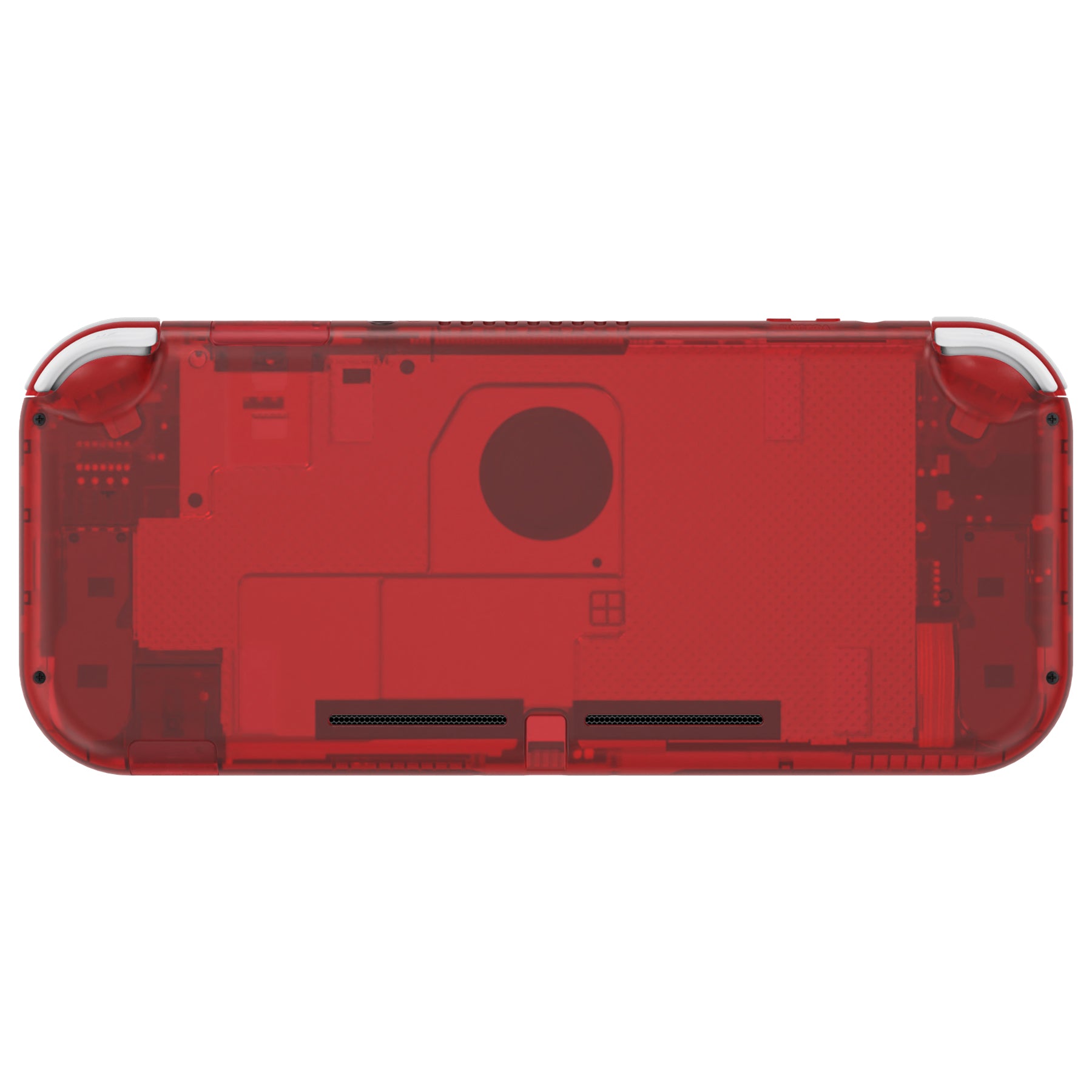 eXtremeRate Clear Red DIY Replacement Shell for Nintendo Switch Lite - Custom Controller Housing with Screen Protector | Perfect for Gaming Enthusiasts & DIY Modders | Enhance Your NSL Handheld Experience