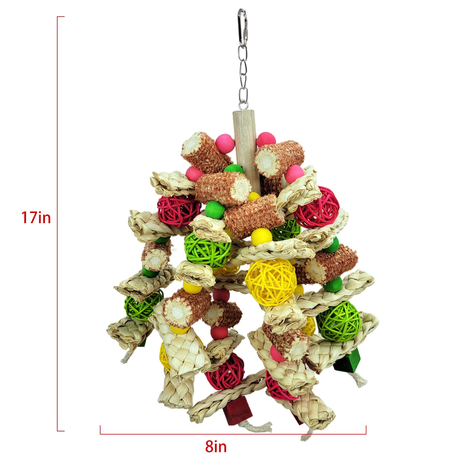 Natural Corncob Parrot Chew Toys for Small & Medium Birds - Macaws, African Greys, Amazon Parrots - Safe Cage Accessories for Beak Exercise & Stress Relief - Perfect for Playtime & Mental Stimulation