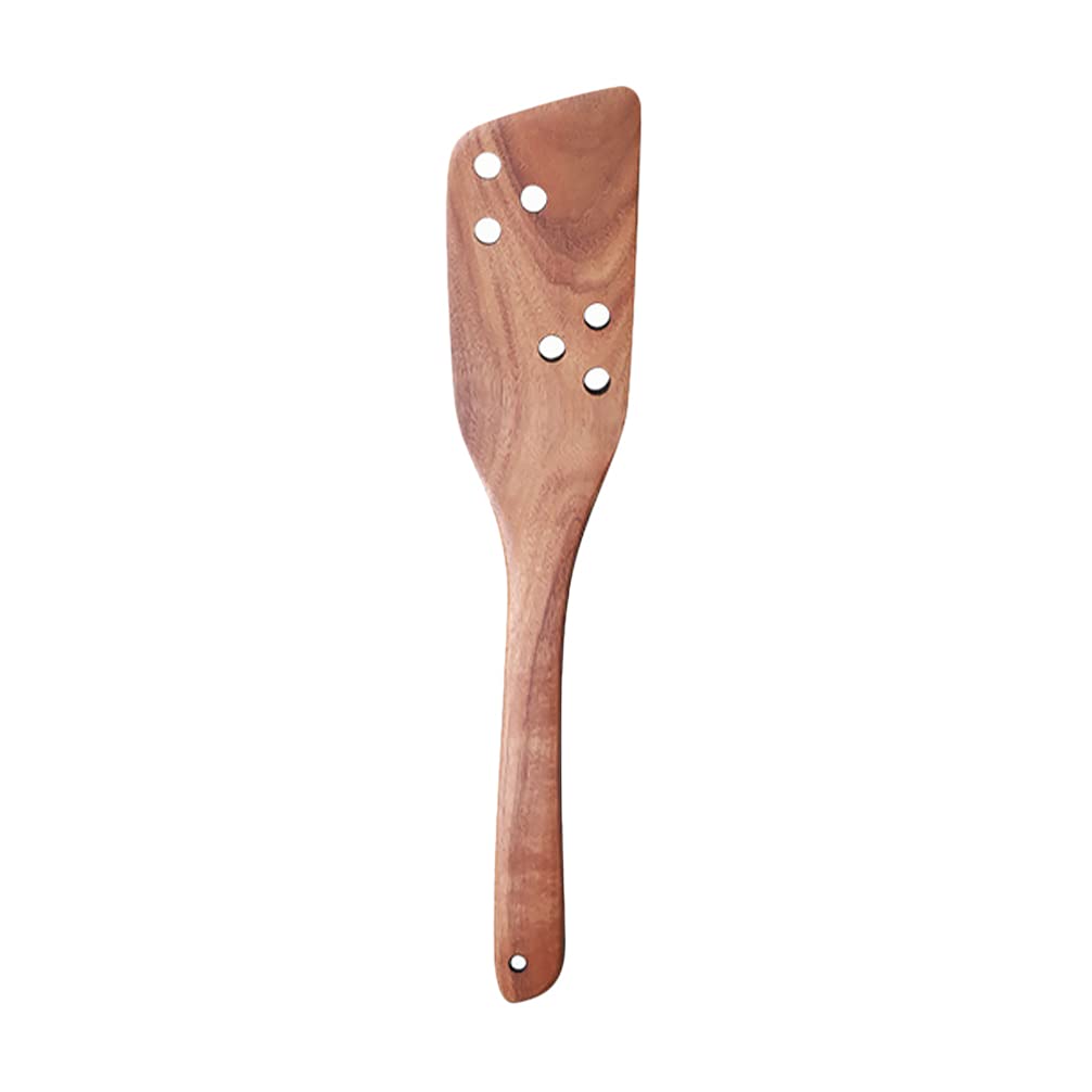 **Hemoton Wooden Icing Spatula – Non-Stick Pierced Turner for Baking, Cooking & Cake Decorating – Perfect for Pies, Pancakes & More**