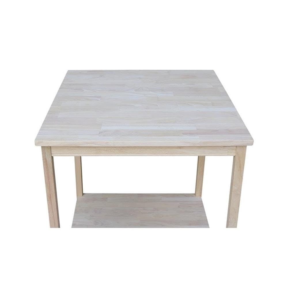 Pemberly Row Solid Hardwood Table - Natural Finish for Office & Home Desks