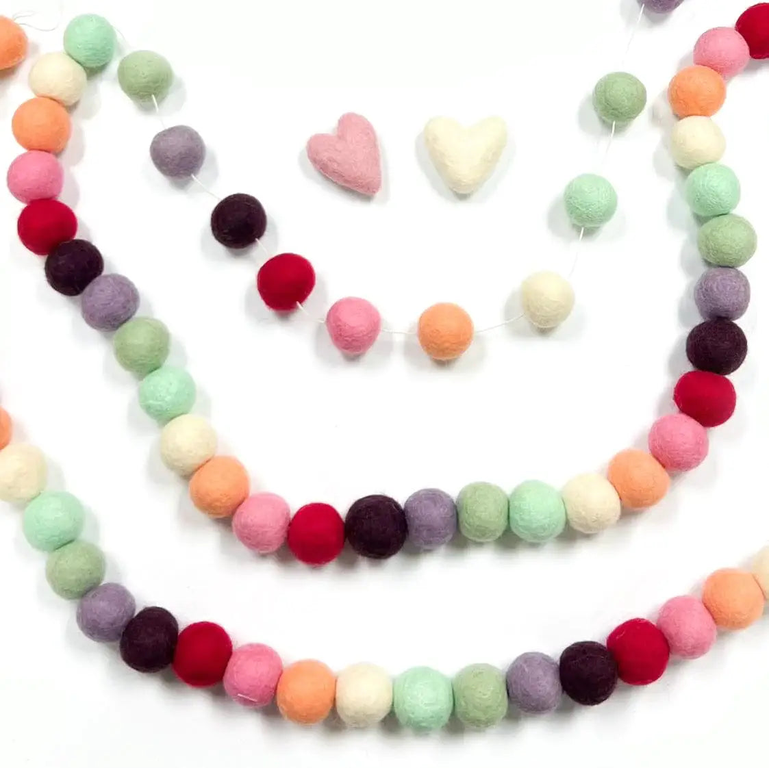 Eco-Friendly Felt Beads Garland for Macarons - Handmade Decorative String for Parties, Weddings & Home Decor