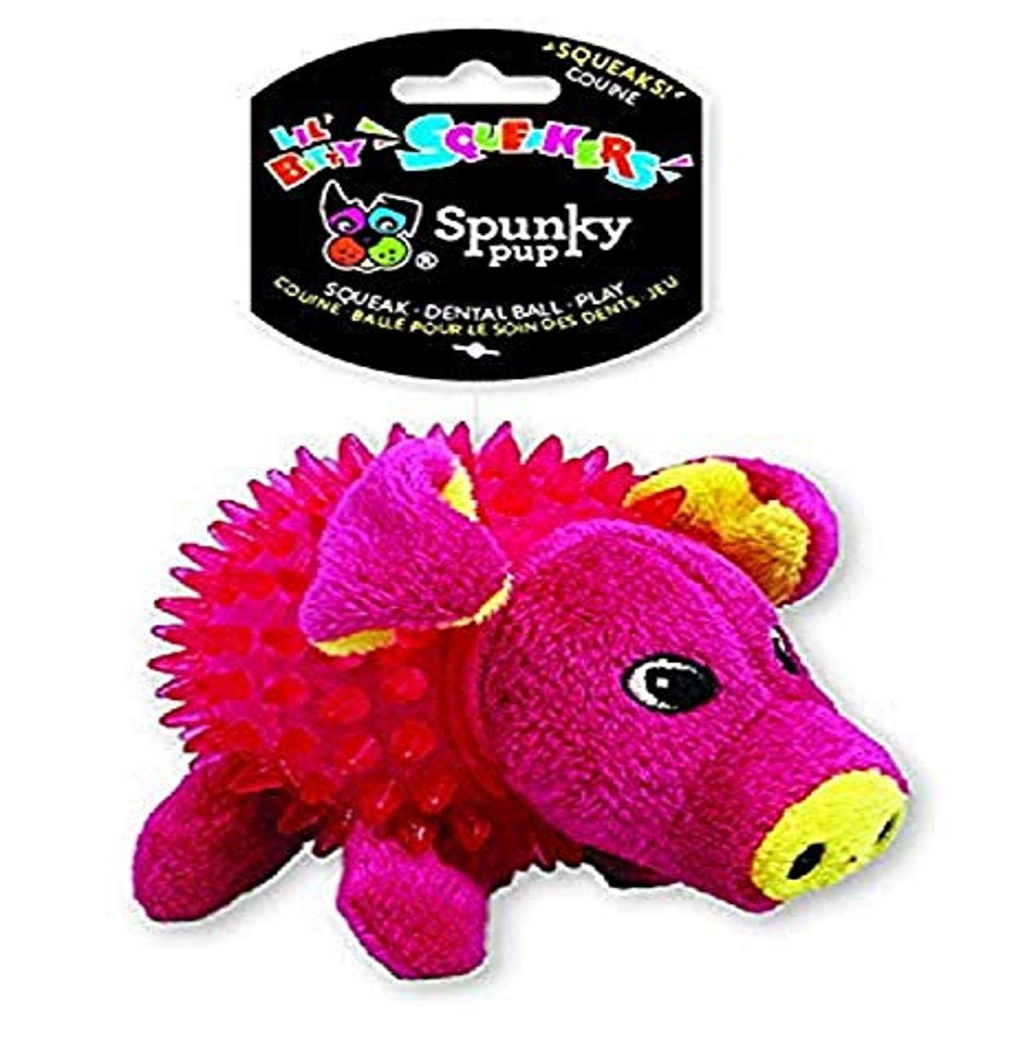 Spunky Pup Lil' Bitty Squeakers Dog Toy - Small Squeaky Ball Toy for Small Dogs | Interactive Puppy Chew Toy with Pig Design | Perfect for Indoor Play, Training & Teething Puppies