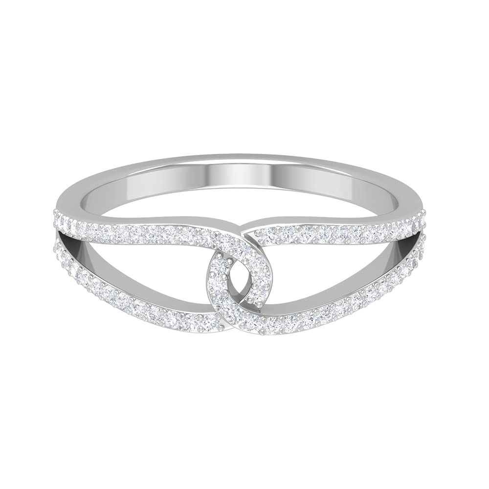 0.25 CT Diamond 14K Solid Gold Interlocking Promise Ring for Women - Perfect for Anniversaries, Engagements & Special Occasions
