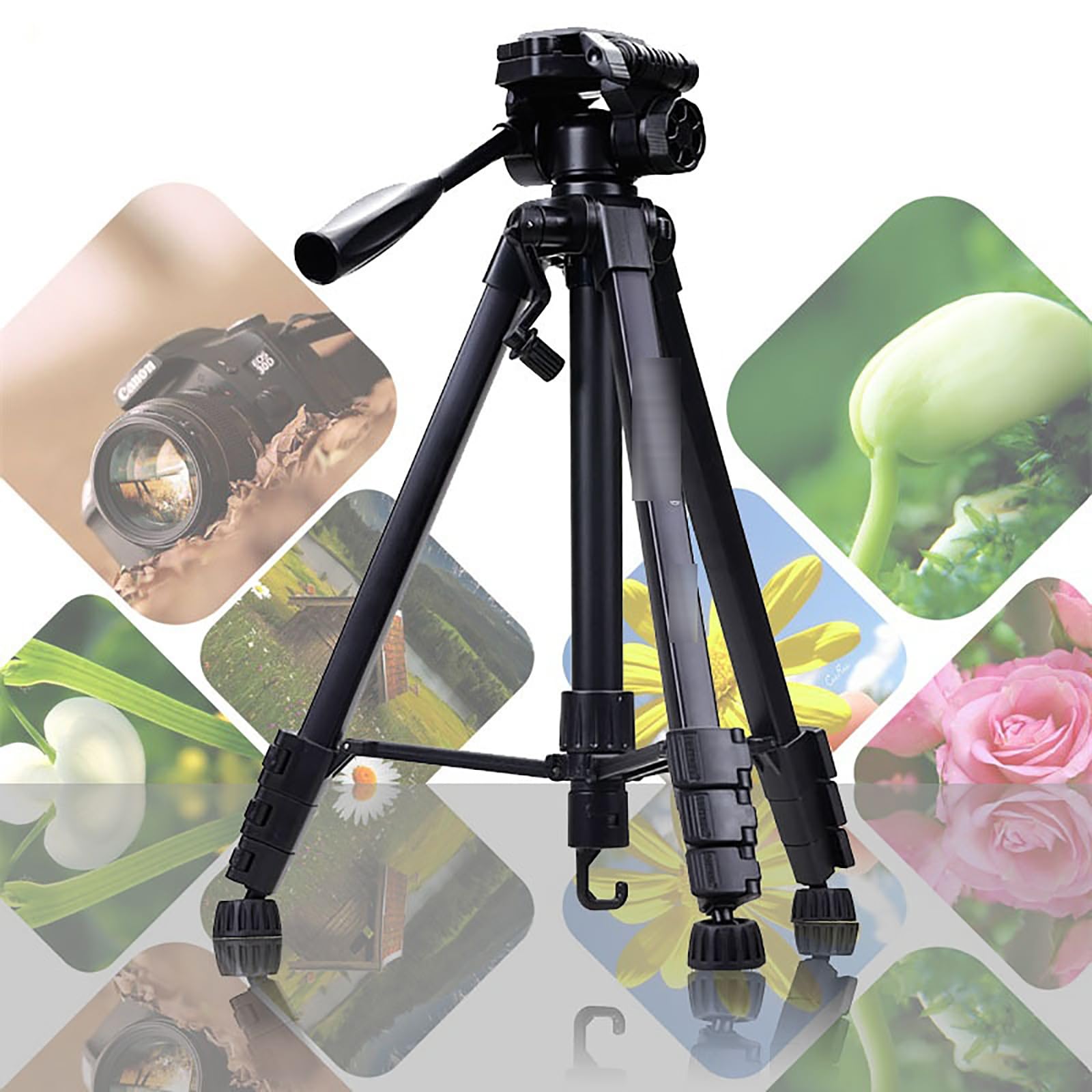 Professional Lightweight Portable Camera Tripod for DSLR/SLR Cameras - Compact & Adjustable for Photography, Video, Vlogging & Travel