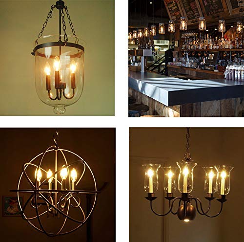 B11 LED Candelabra Bulb - Dimmable C35 6W LED Filament Candle Light Bulb with E26 Base, Warm White 2700K, 600 Lumens (60W Equivalent), 110-120V - 12 Pack - Perfect for Chandeliers, Wall Sconces & Decorative Lighting