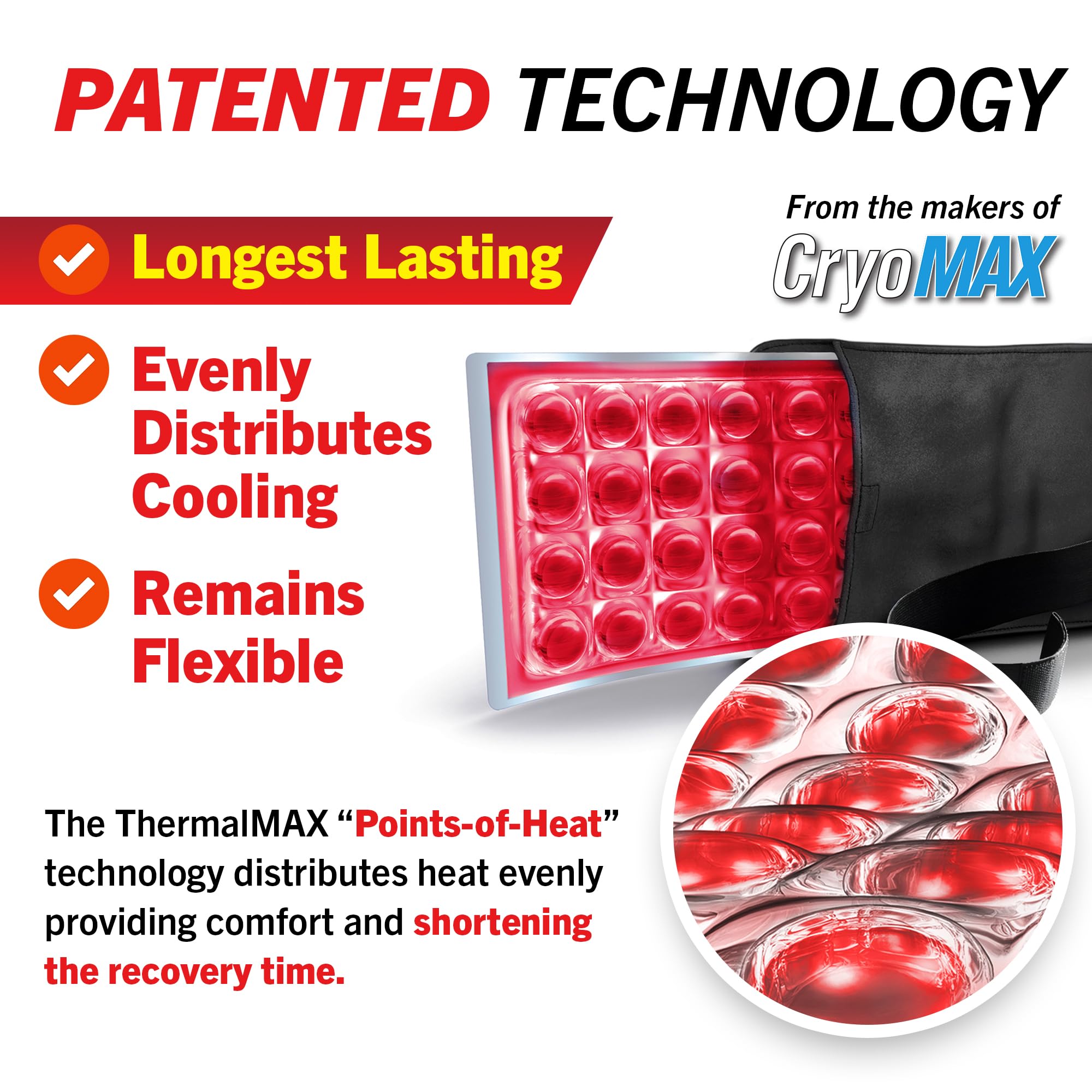 Reusable Heat Pack for Pain Relief - Long-Lasting 2-Hour Therapeutic Heating Pad with Adjustable Straps | Fast-Heating Muscle Comfort Wrap for Knee, Back & Hip Pain | Ideal for Post-Surgery Recovery, Arthritis & Period Cramps | Medium Size