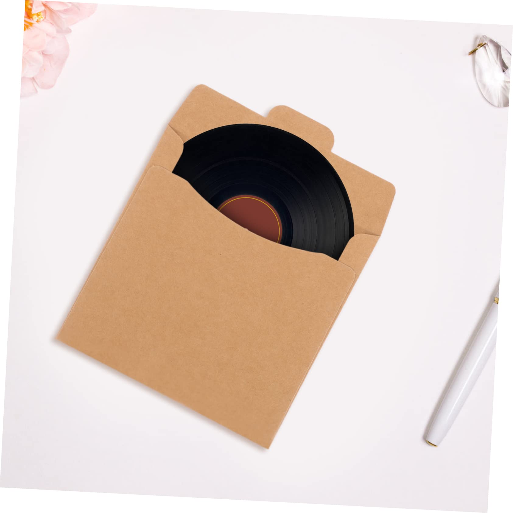 OSALADI 100 Pcs CD Packaging Bags - Blank Cardboard Storage Cases & Kraft Paper Sleeves for CD/DVD Protection - Perfect for Music Collections, Data Backup, and Media Organization