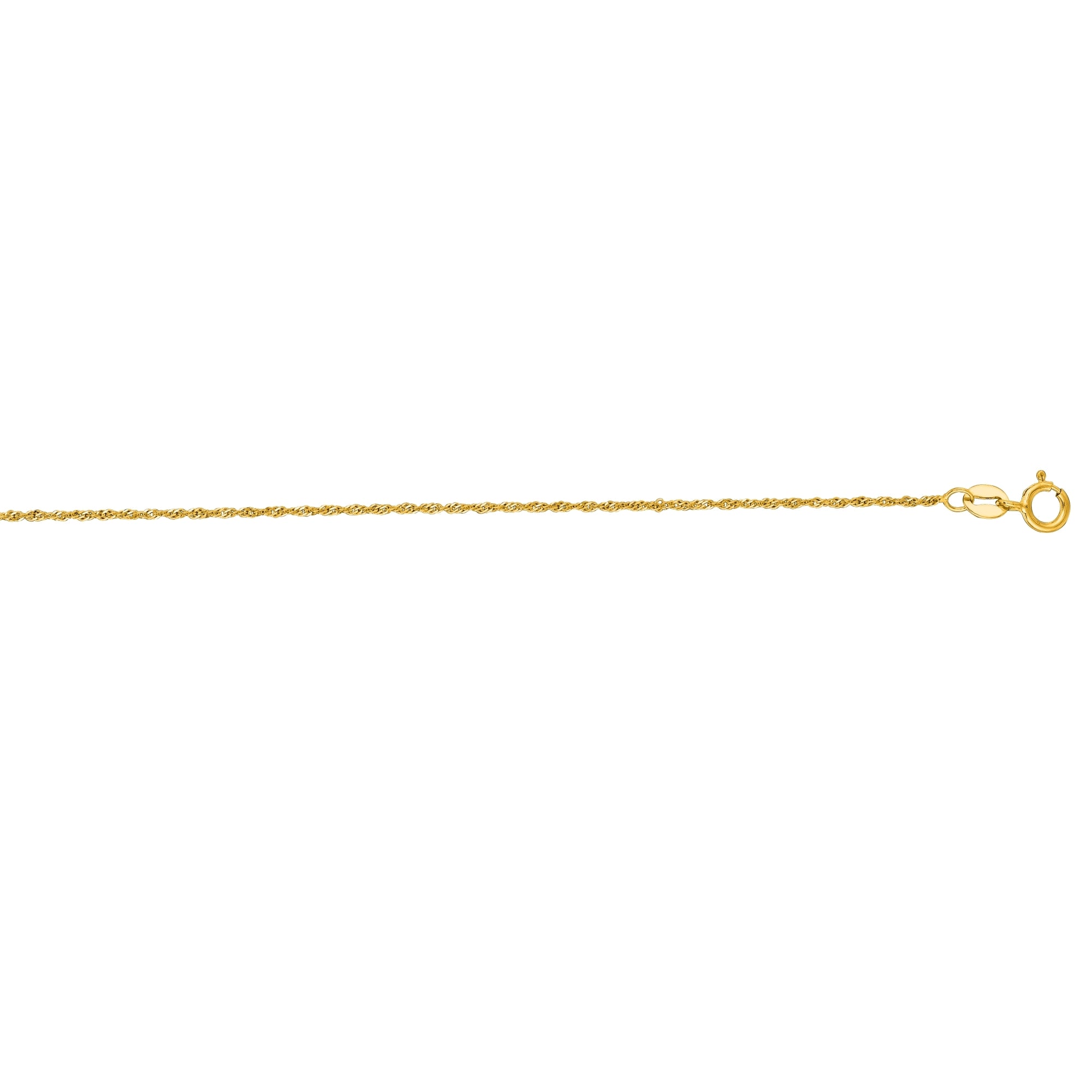 14K Gold 1mm Singapore Chain Necklace for Women - Dainty Delicate Layering Jewelry - Perfect for Everyday Wear, Gifts & Special Occasions