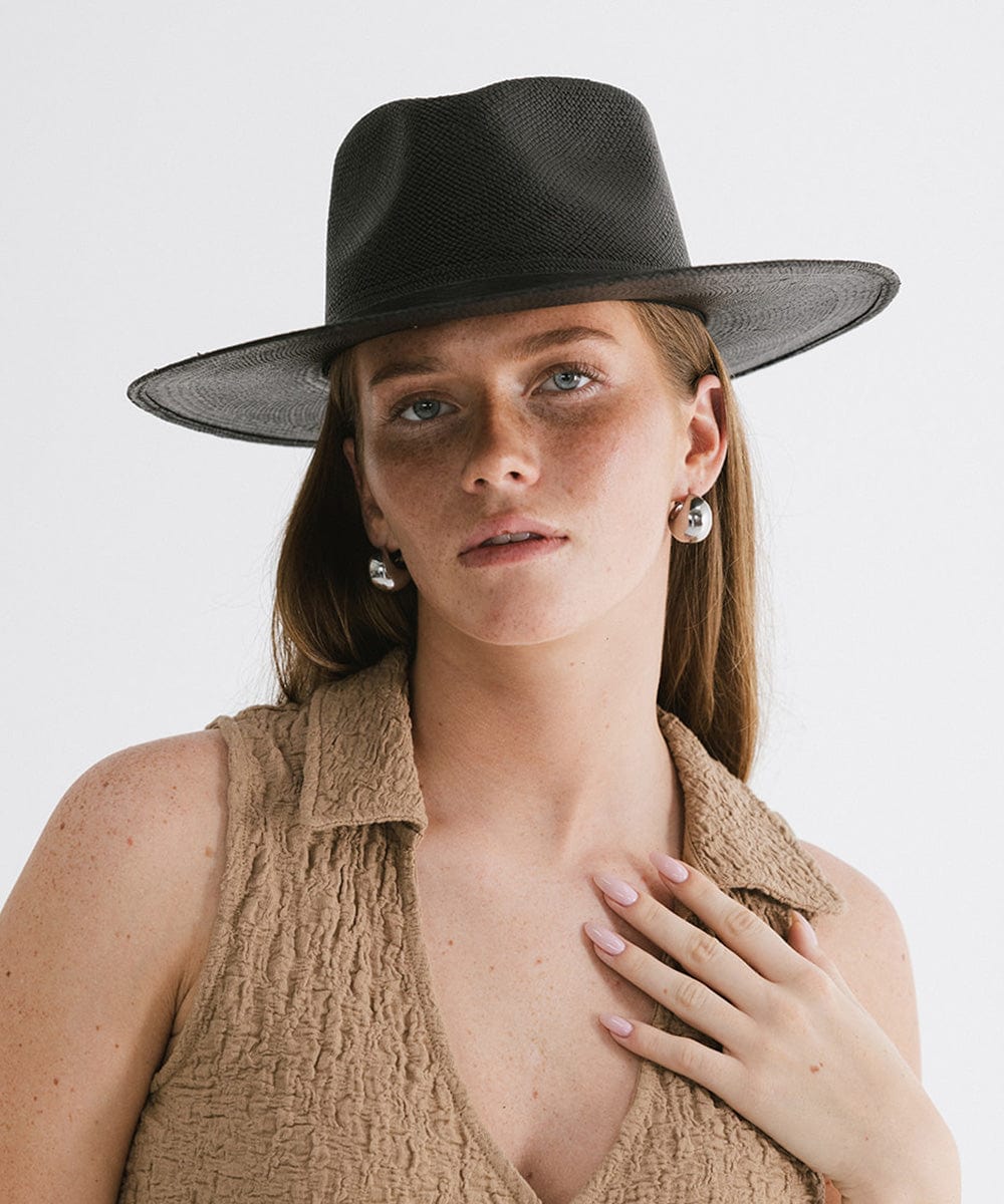 Carmen Panama Straw Hat for Women - Breathable Wide Brim Sun Hat for Beach, Garden & Outdoor Activities