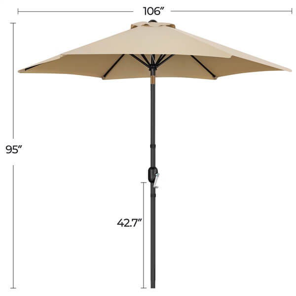 Yaheetech 2-Pack Outdoor Patio Umbrellas - 62 Inch Market Umbrella with Crank Lift & Tilt for Garden, Poolside, and Backyard Shade