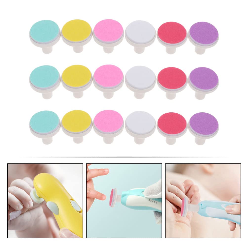 18-Piece Electric Nail File Replacement Pads Set - Nail Grinding Heads & Buffing Pads for Manicure, Pedicure & Nail Care - Compatible with Most Electric Nail Trimmers - Perfect for Home Salon, DIY Nail Art & Professional Use