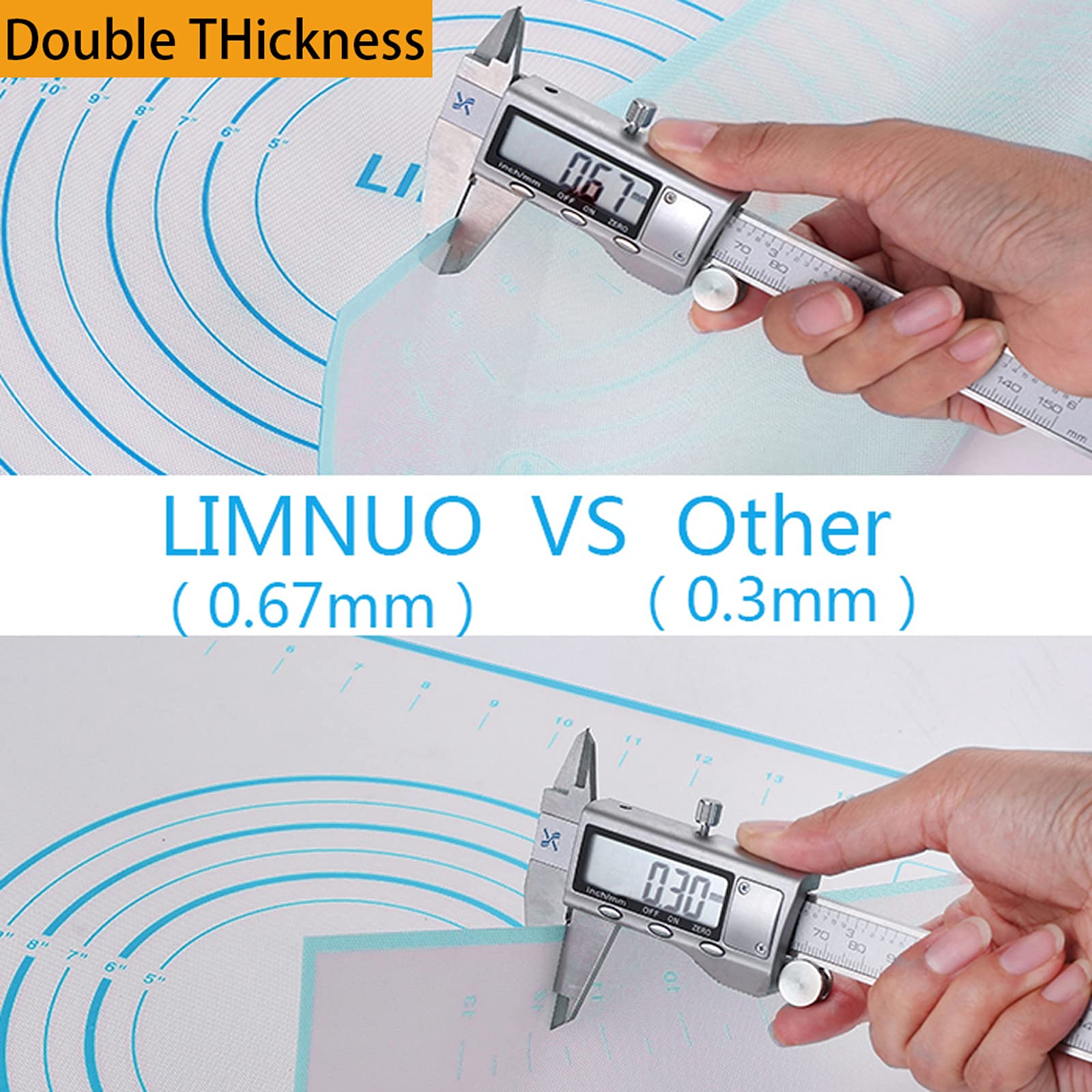 LIMNUO Non-Stick Silicone Baking Mat - Extra Thick 20