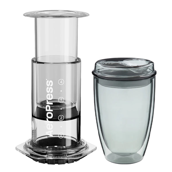 Aeropress Coffee Maker & Good Cuppa Coffee Bundle - Perfect for Home Brewing, Camping & Travel