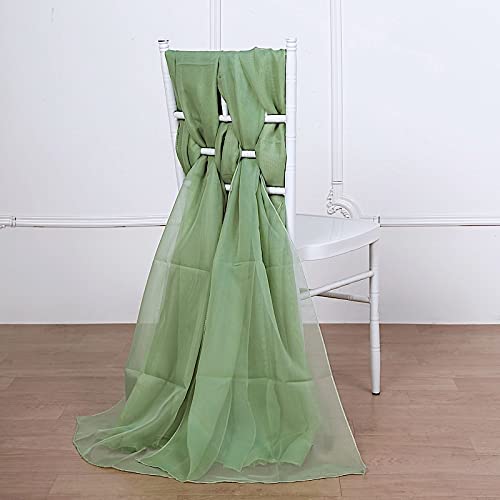 50 Sage Green Extra Wide Premium Chiffon Chair Sashes & Bows - Elegant Wedding Ceremony & Reception Decorations for Chairs, Tables, and Venue Decoration