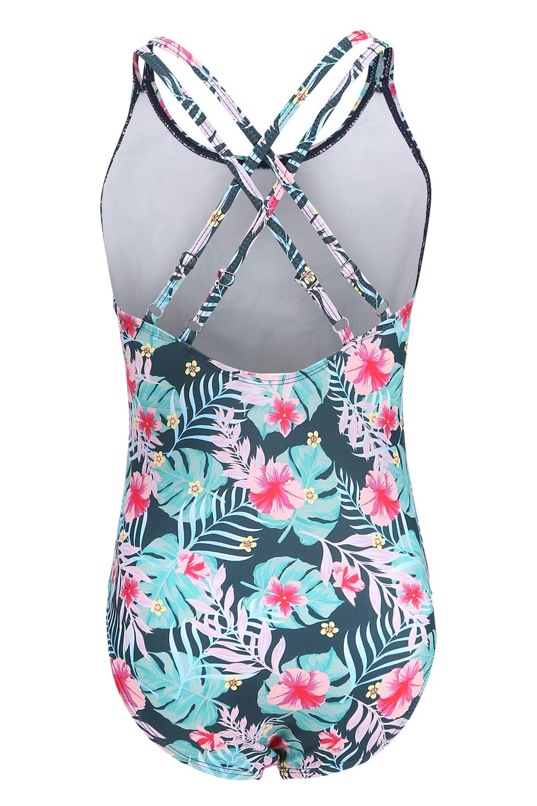 Rainbow Striped One Piece Swimsuits for Girls - Cute Bathing Suit for Beach, Pool & Summer Vacation