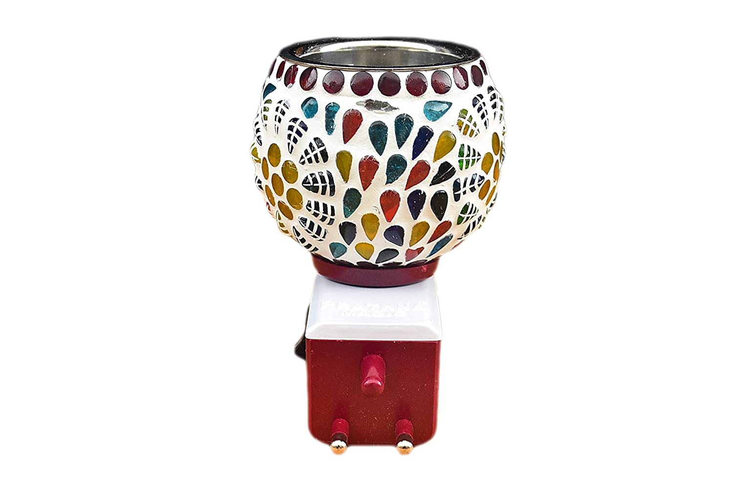 Premium Kapur Dani Electrical Camphor Diffuser - Glass Aroma Oil Burner with On/Off Switch for Essential Oils & Incense (Perfect for Yoga, Meditation & Home Fragrance)