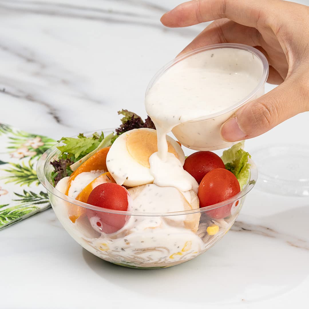 Restaurantware RW Base 2 Ounce Clear Plastic Sauce Cups - Pack of 2000 Microwave-Safe, Crack-Resistant Disposable Condiment Cups for Sauces, Toppings & Samples (Lids Sold Separately) - Perfect for Restaurants, Catering, Food Trucks & Takeout