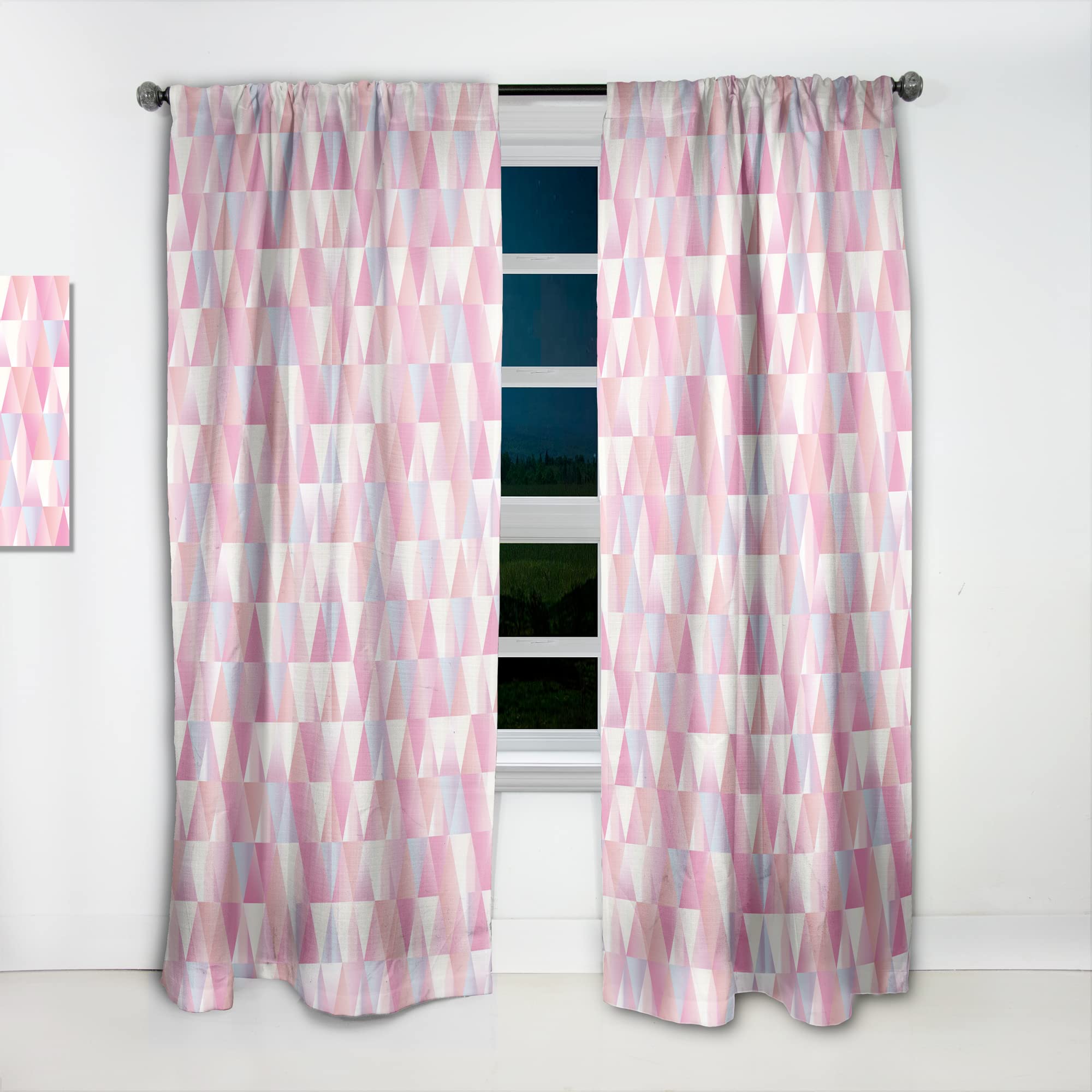 DesignQ Diamond Retro VI Thermal Insulated Curtains - Single Panel 52x90 Inches - Blackout Drapes for Bedroom & Living Room - Perfect for Home Decor, Privacy & Energy Efficiency