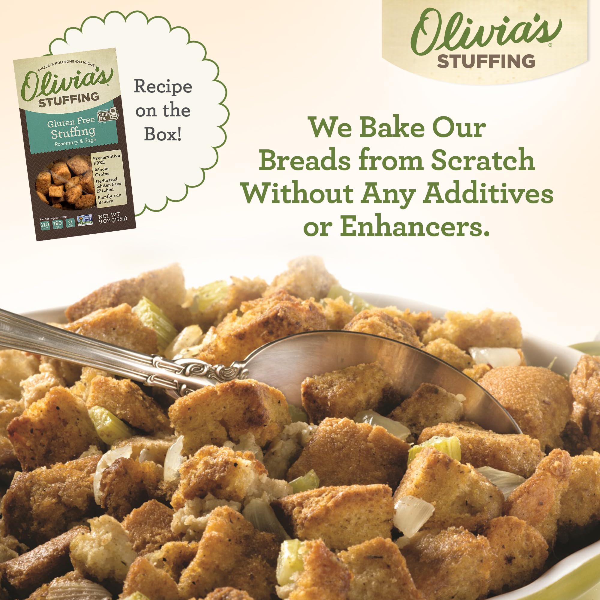 Gluten Free Stuffing and Croutons Combo - Rosemary & Sage Herb Seasoned Dressing with Garlic Croutons for Salad | Perfect for Thanksgiving, Holiday Meals & Healthy Snacking