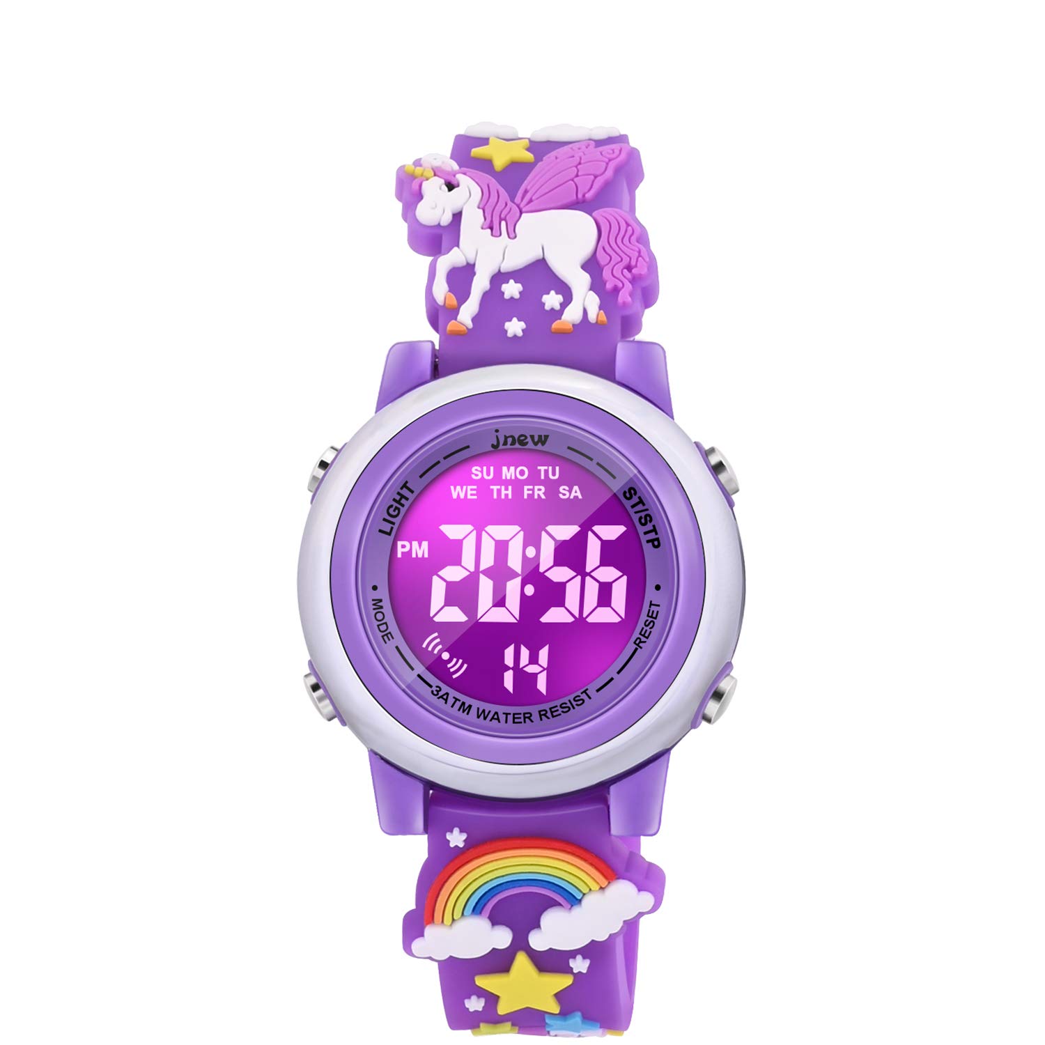 3D Cartoon Waterproof Watch for Girls with Alarm - Perfect Gift for Ages 3-12 - School & Swimming